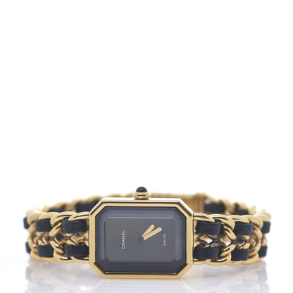 Chanel Stainless Steel Lambskin 20mm Chain Premiere Quartz Watch Gold L 2 of 4