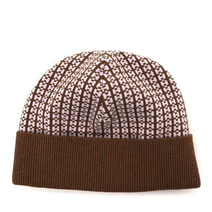 Hermes Cashmere Jacquard d'H Hope Beanie Hat L Brun Mauve Pale 1 of 5