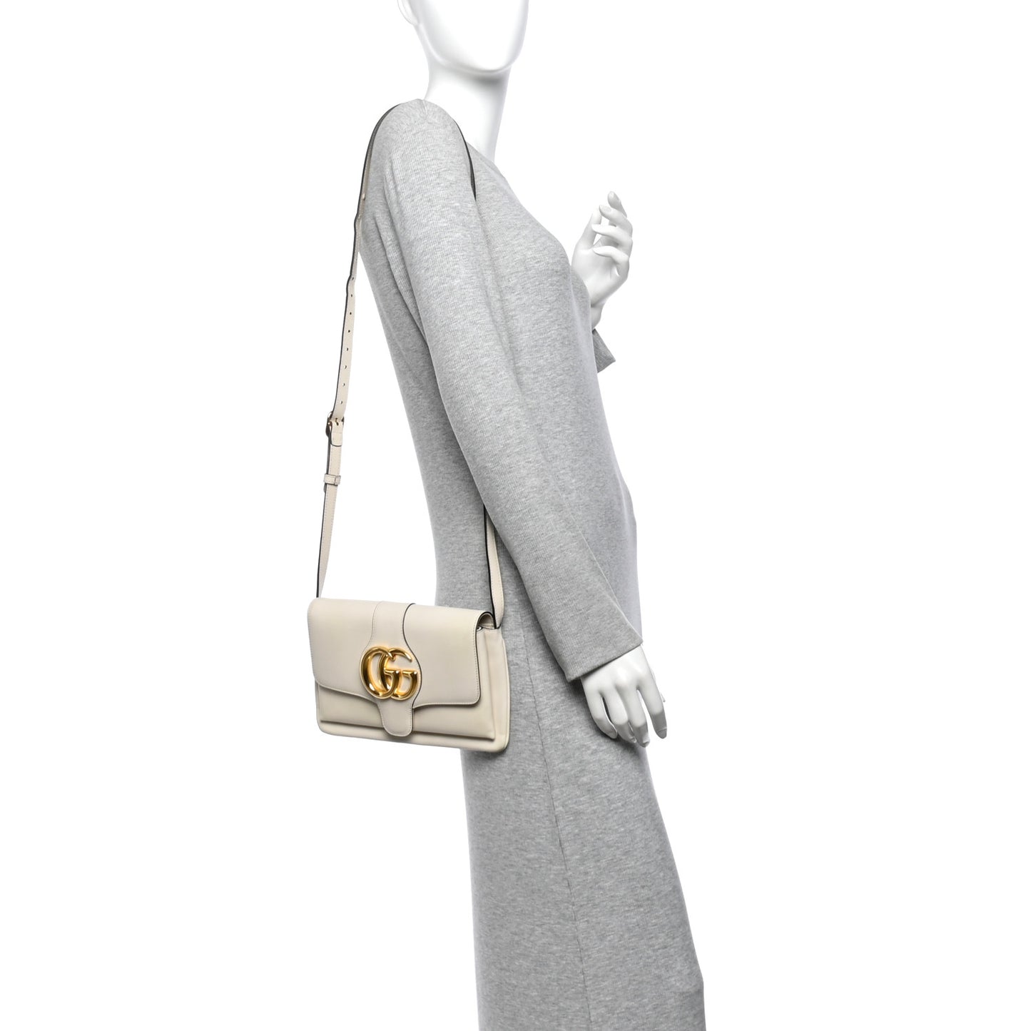 Calfskin Small Arli Flap Shoulder Bag Mystic White