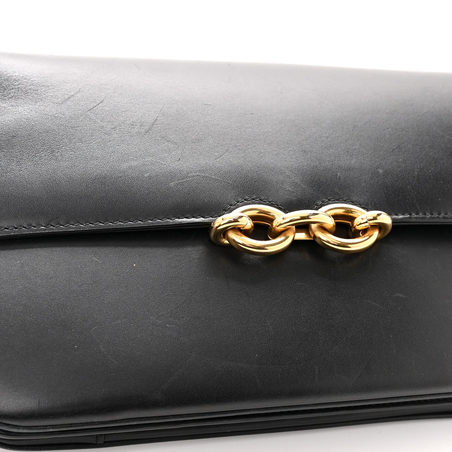 Smooth Calfskin Le Maillon Satchel Black