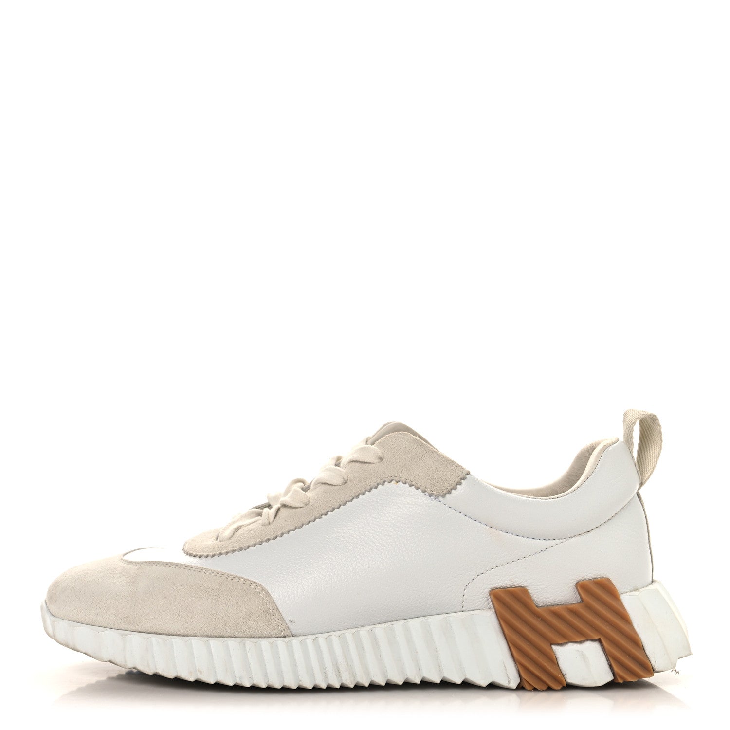 Hermes Calfskin Suede Goatskin Bouncing Sneakers 39 White 1 of 12