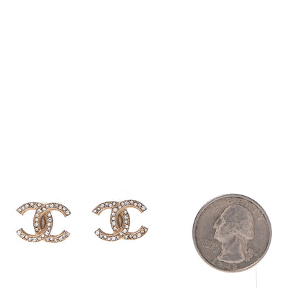 Chanel Crystal CC Earrings Gold 2 of 4