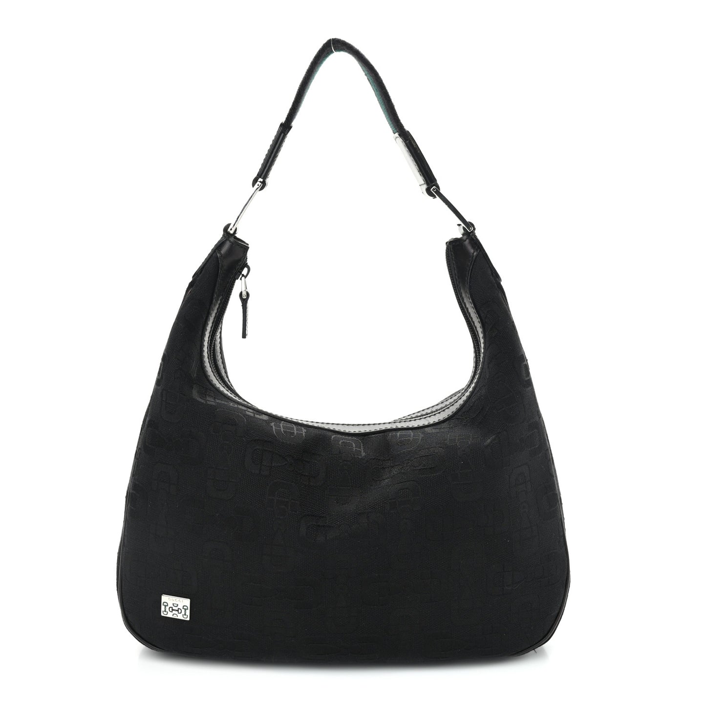 Canvas Horsebit Hobo Black