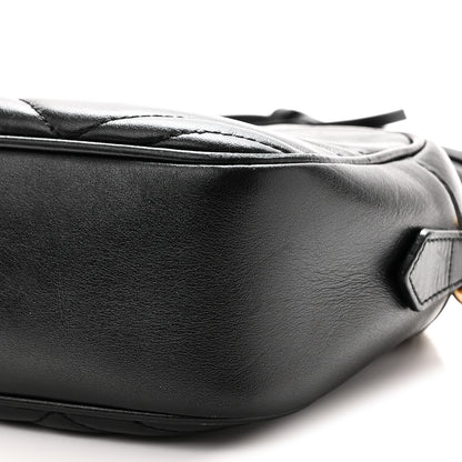 Gucci Calfskin Matelasse Small GG Marmont Chain Shoulder Bag Black 10 of 10