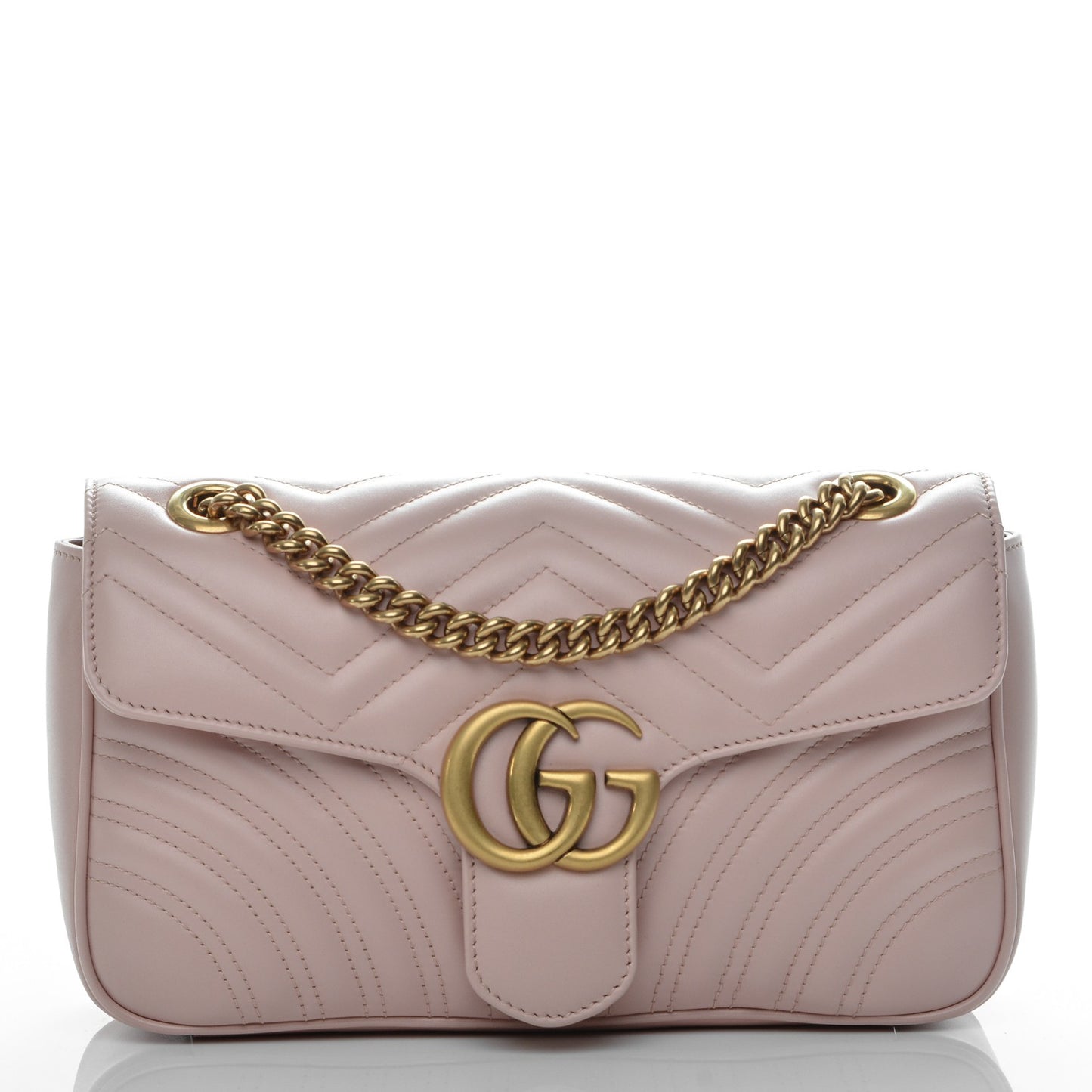 Calfskin Matelasse Small GG Marmont Shoulder Bag Perfect Pink