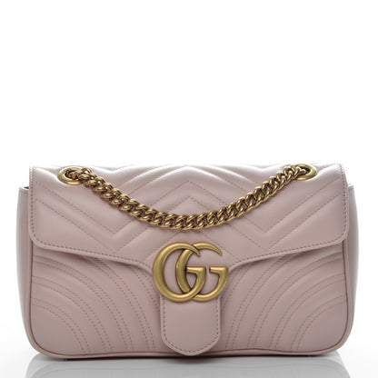 Gucci Calfskin Matelasse Small GG Marmont Shoulder Bag Perfect Pink 1 of 7