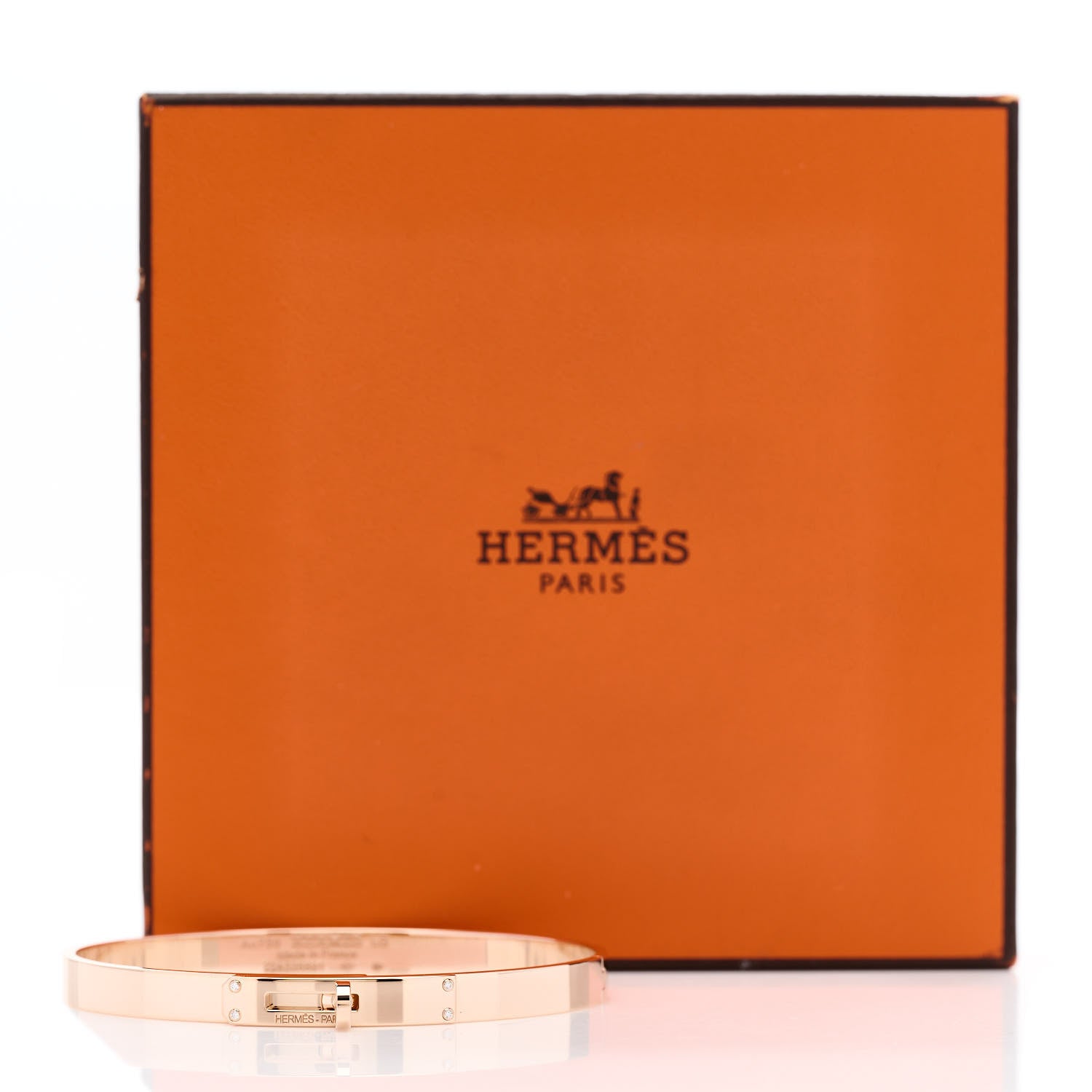 Hermes 18K Rose Gold Diamond PM Kelly Bracelet LG 5 of 5