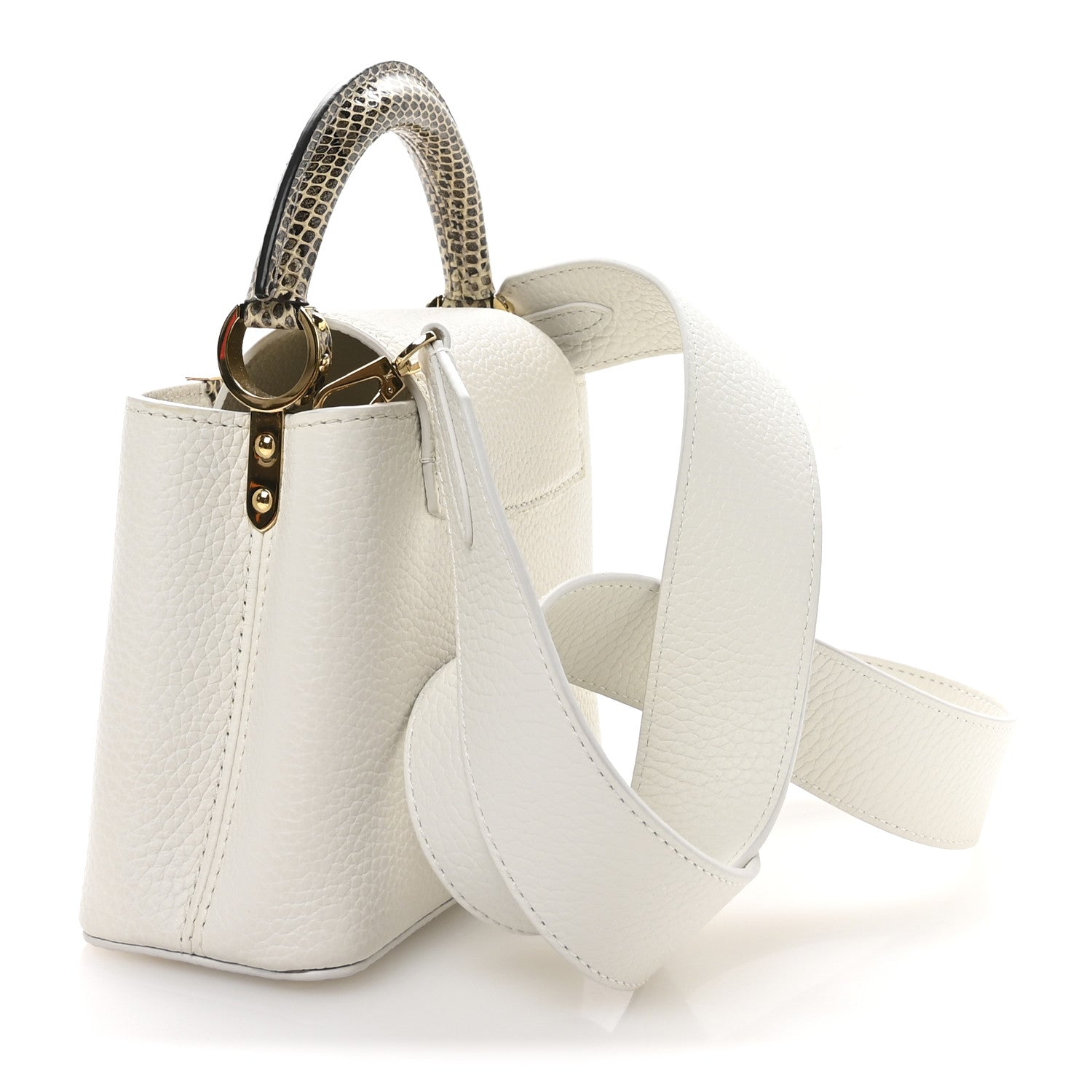 Louis Vuitton Taurillon Ayers Capucines Mini White Snow White 3 of 10