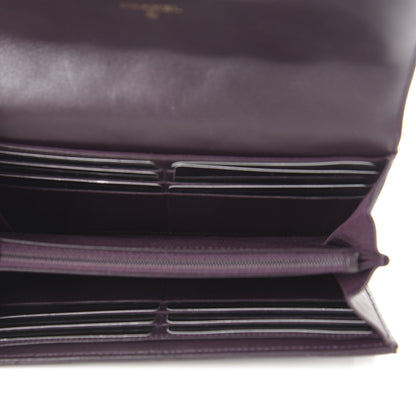 Chanel Lambskin Quilted Large Gusset Flap Wallet Purple 5 of 10