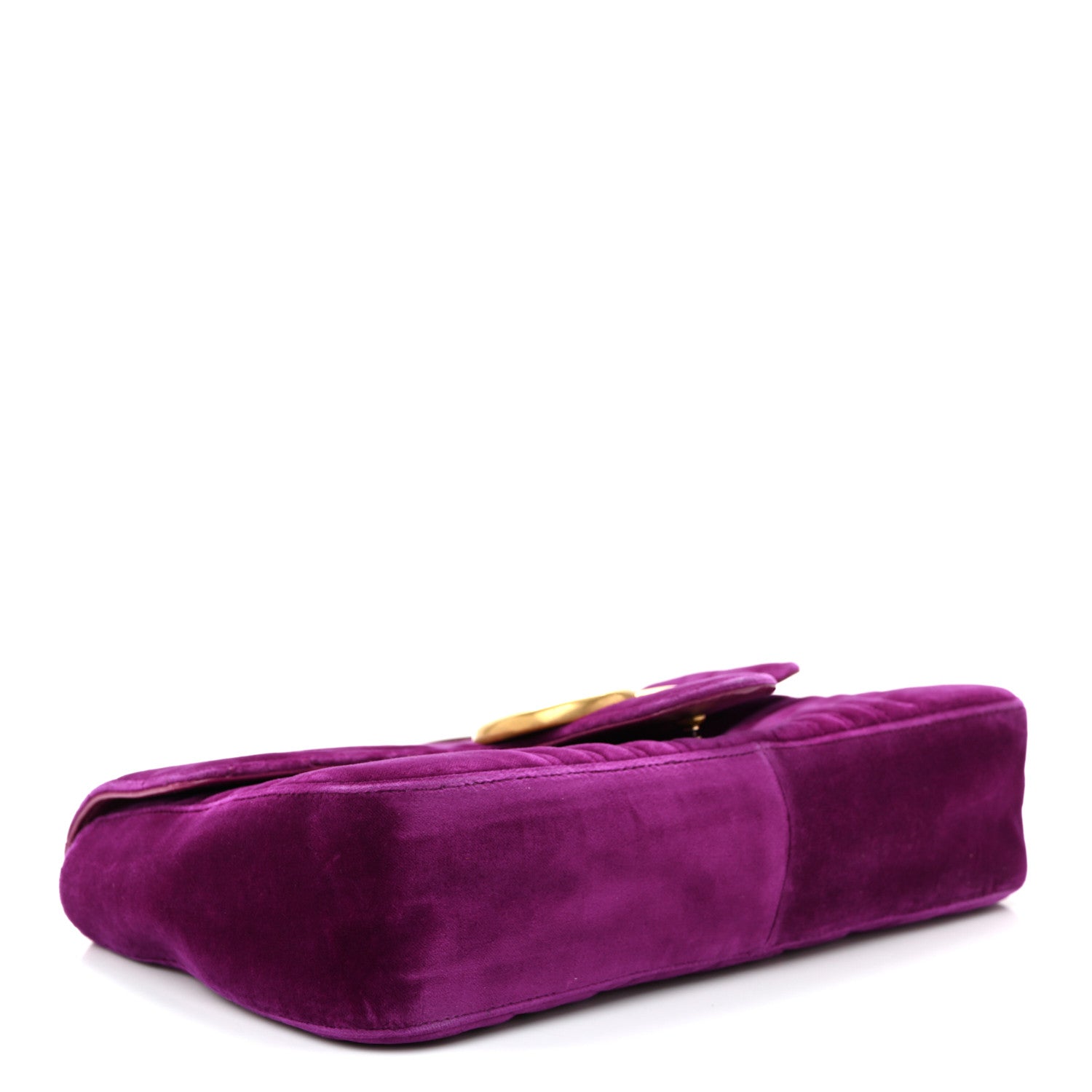 Gucci Velvet Matelasse Medium GG Marmont Shoulder Bag Fuchsia Violet Cyclamen 4 of 10