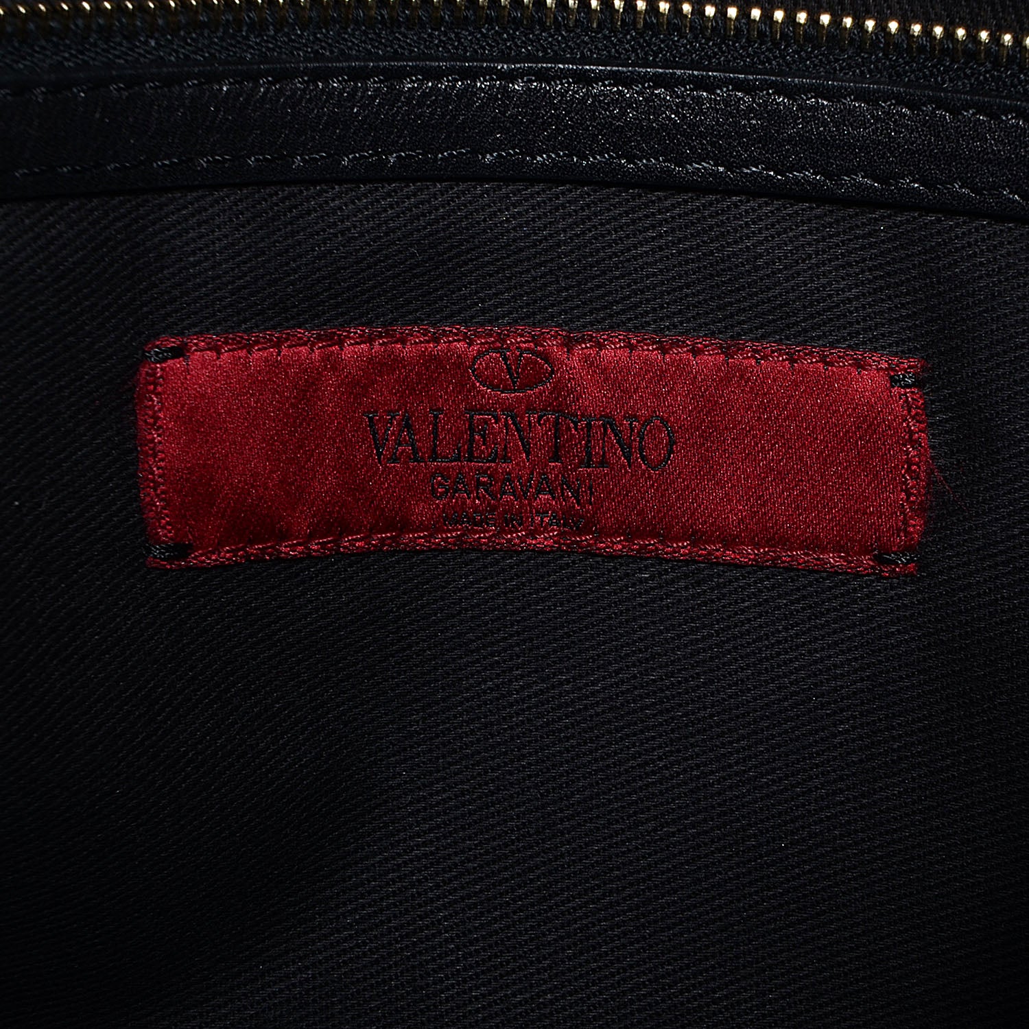 Valentino Garavani Vitello Large Rockstud Zip Wristlet Pouch Black 6 of 9