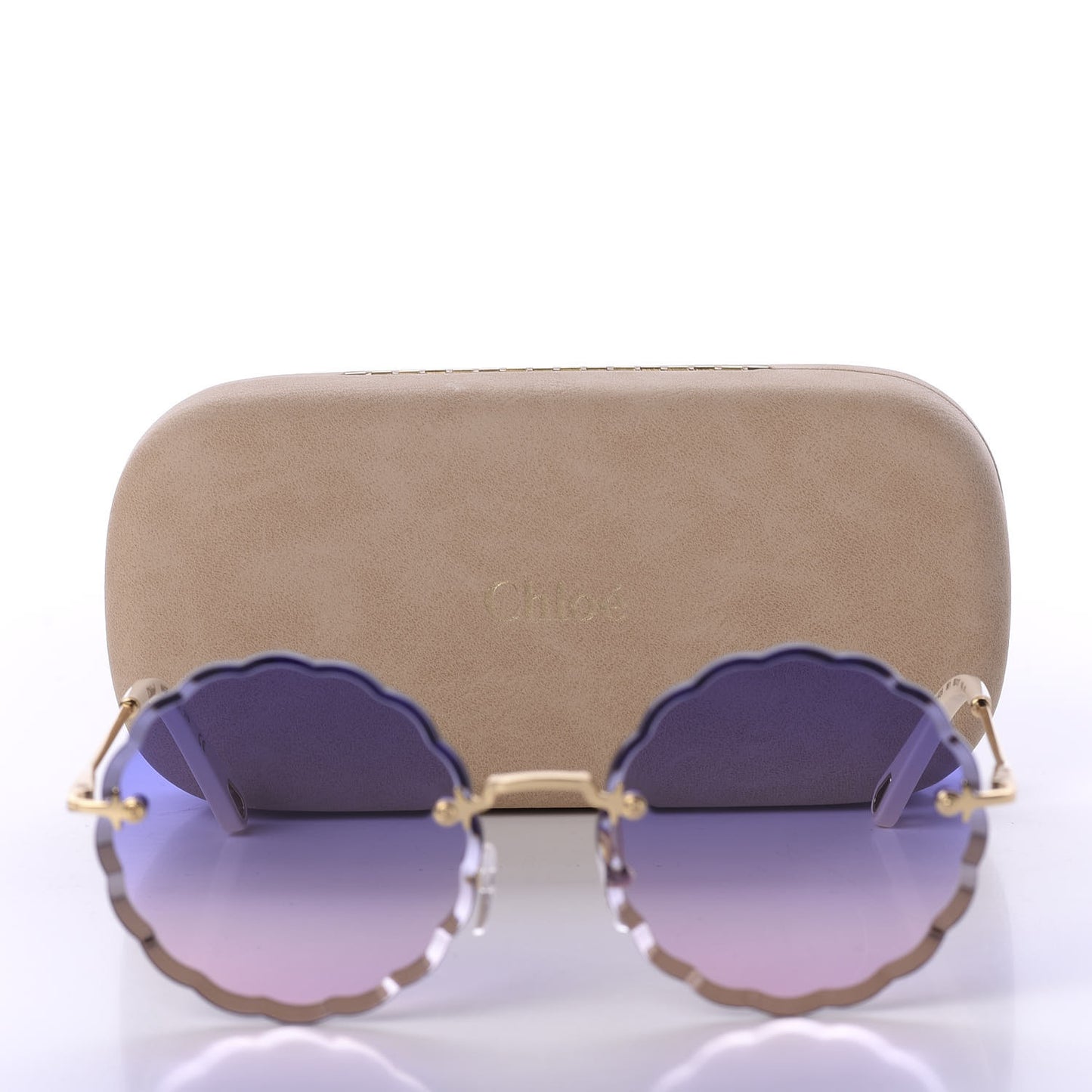 Rosie Bevelled Round Sunglasses CE142S Gold Gradient Pink