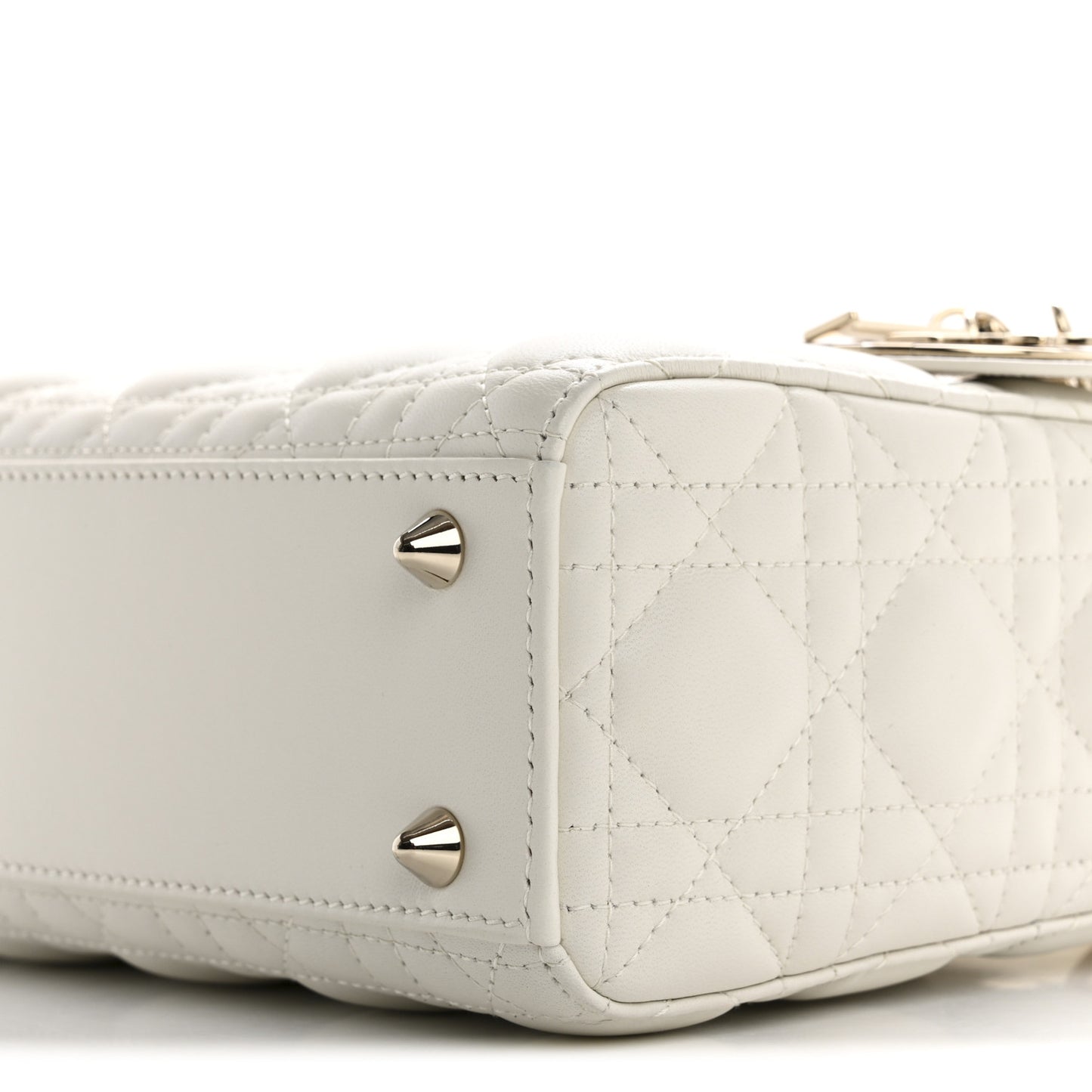 Lambskin Cannage Small Lady Dior White