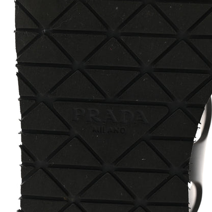 Prada Foam Rubber Cork Triangle Logo Platform Cage Sandals 38 Black 7 of 10