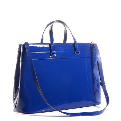 Gucci Patent Large Bright Bit Top Handle Tote Deep Zaffiro 3 of 7