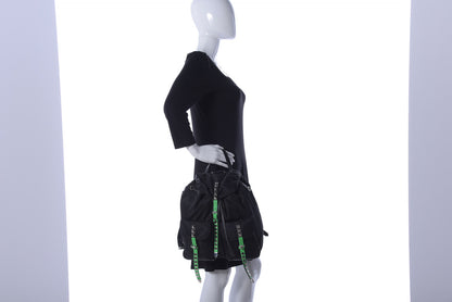 Prada Nylon New Vela Studded Backpack Black Green 2 of 10