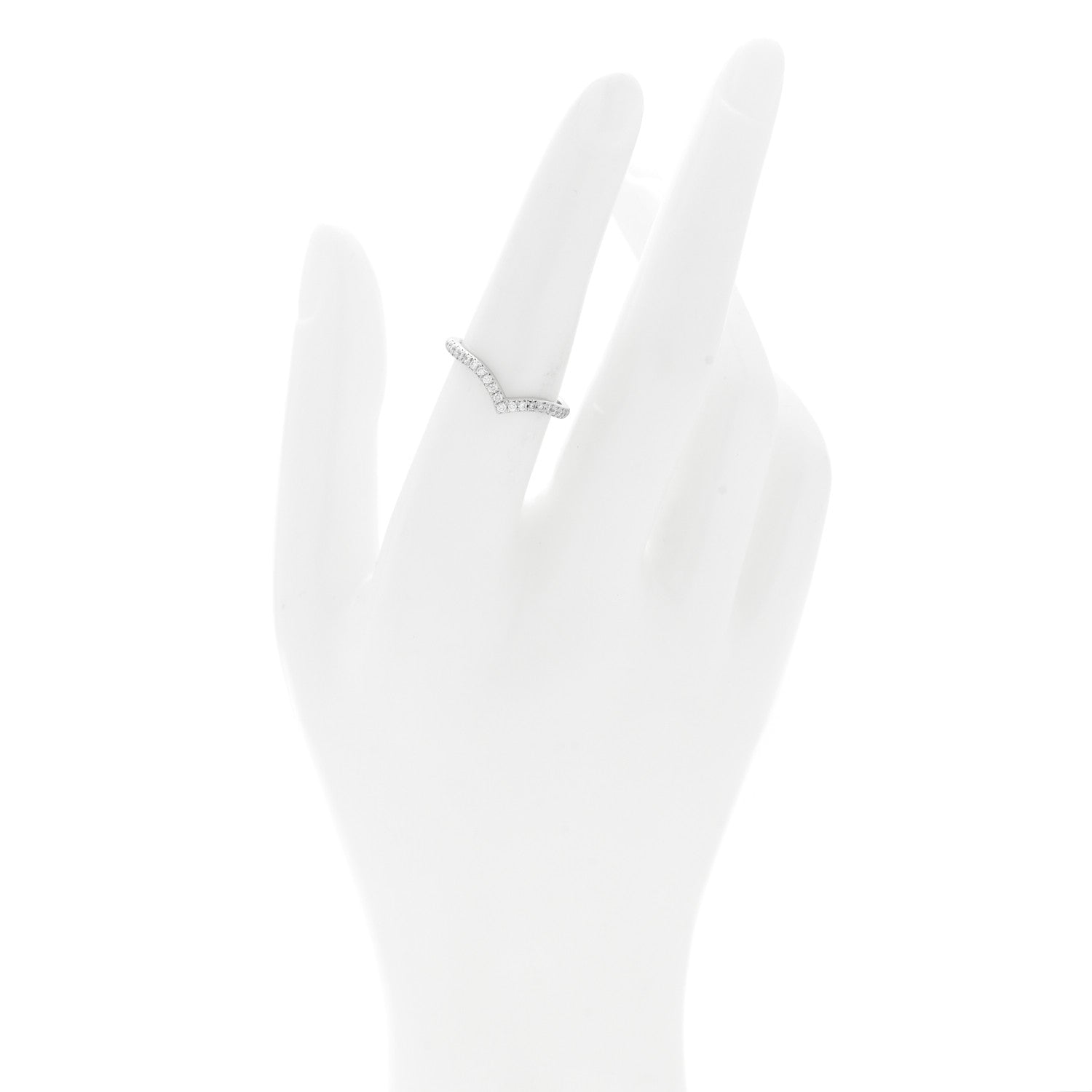 Tiffany Platinum Diamond Soleste V Band Ring 53 6.5 2 of 5