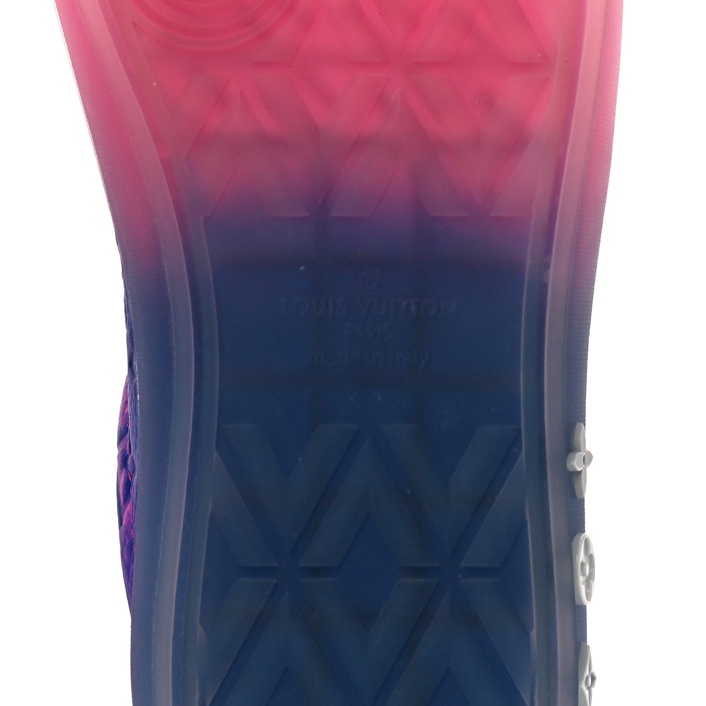 Grained Calfskin Mens LV Ollie Richelieu Sneakers 6.5 Pink Blue