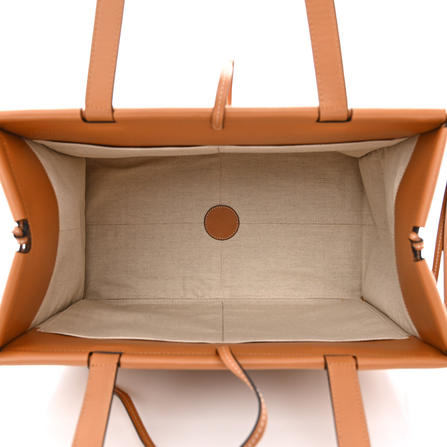 Grained Calfskin Cushion Tote Tan