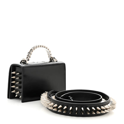 Alexander McQueen Calfskin Studded Jeweled Mini The Biker Knuckle Satchel Black 3 of 9