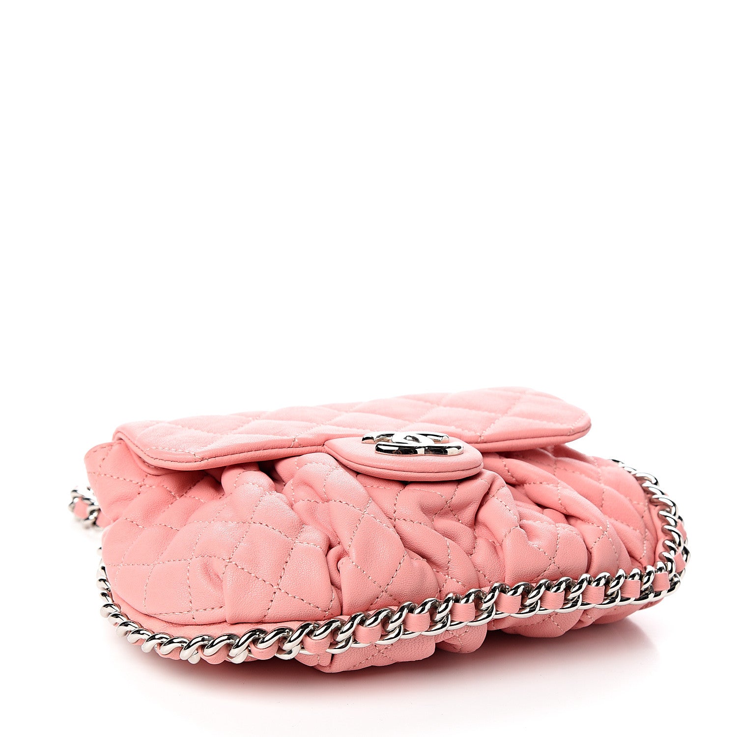 Chanel Washed Lambskin Quilted Mini Chain Around Messenger Pink 3 of 9
