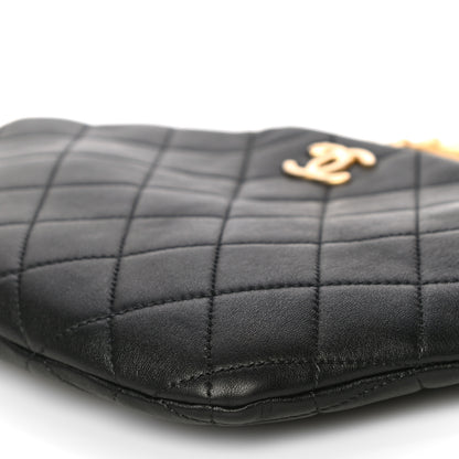 Chanel Lambskin Quilted Pearl Crown Clutch Bag Black 11 of 11