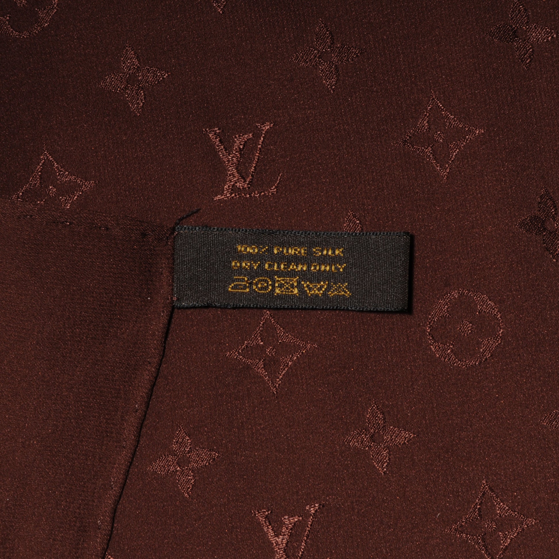 Louis Vuitton Silk Monogram Monaco Scarf Brown 5 of 5
