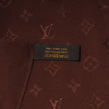 Louis Vuitton Silk Monogram Monaco Scarf Brown 5 of 5