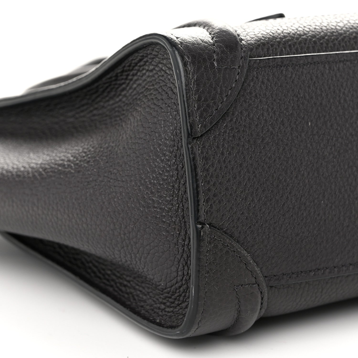 Celine Drummed Calfskin Nano Luggage Liquorice 9 of 10