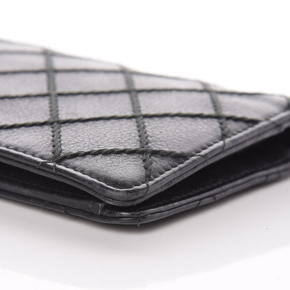 Chanel Calfskin Diamond Stitched Yen Wallet Black 11 of 14