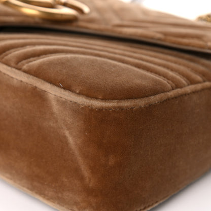 Gucci Velvet Matelasse Medium GG Marmont Shoulder Bag Taupe 10 of 15