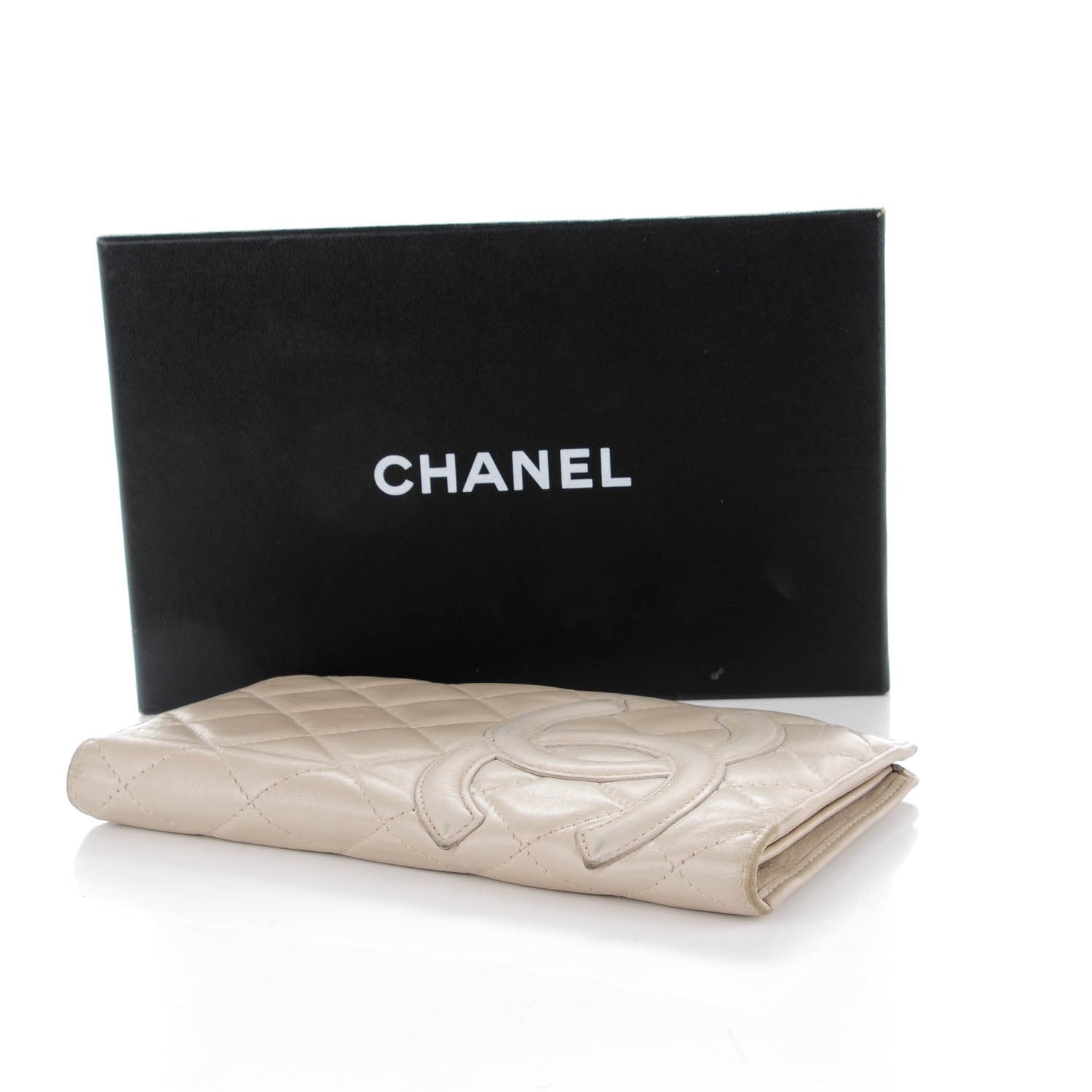 Chanel Calfskin Quilted Cambon Yen Wallet Pearl 4 of 11