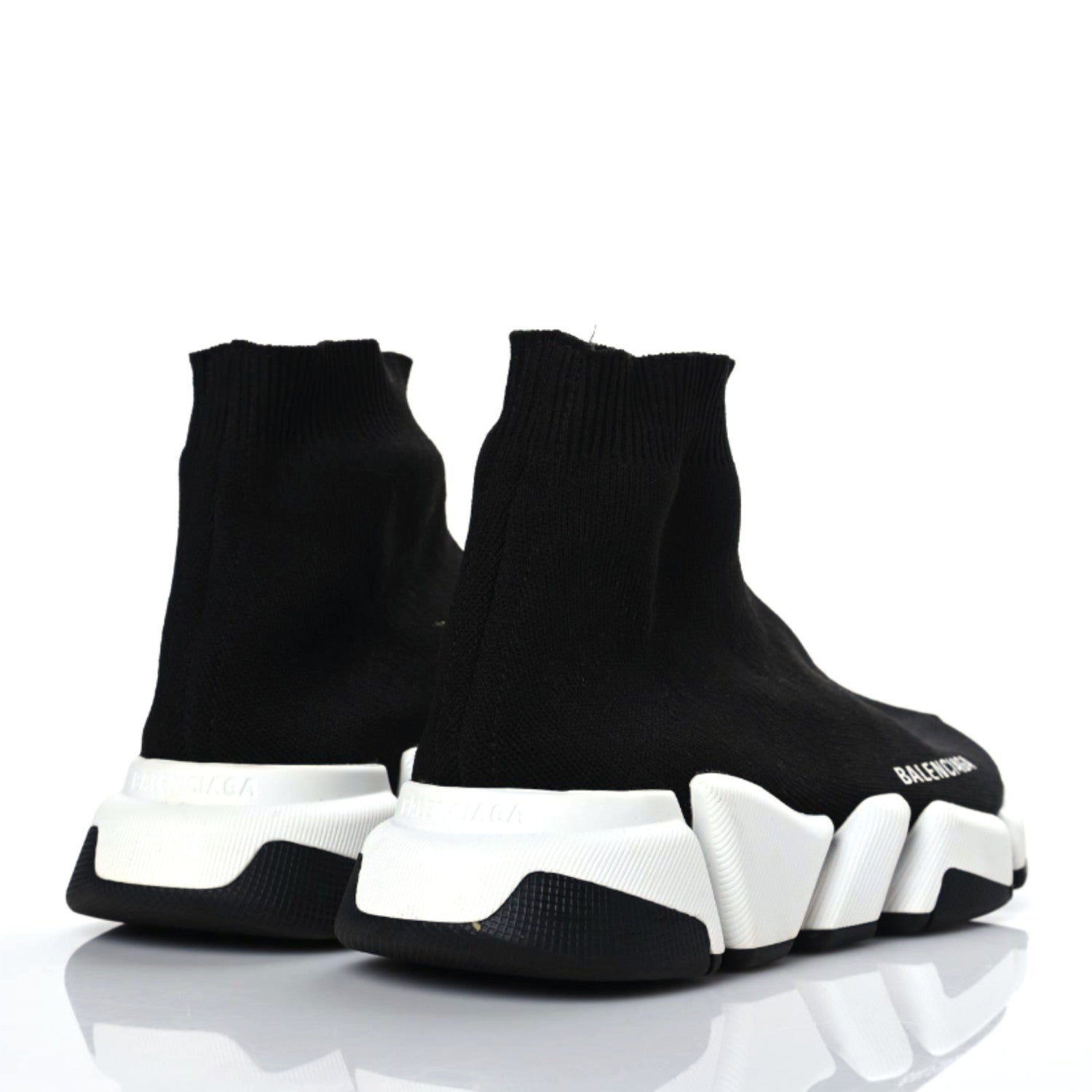 Balenciaga Technical 3D Recycled Knit Bi-Color Sole Womens Speed 2.0 Sneakers 38 Black White 4 of 8
