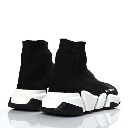 Balenciaga Technical 3D Recycled Knit Bi-Color Sole Womens Speed 2.0 Sneakers 38 Black White 4 of 8