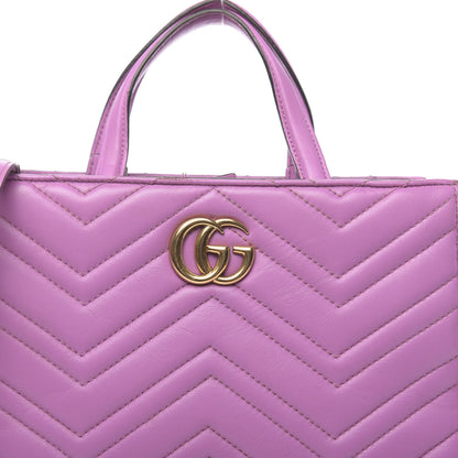 Gucci Calfskin Matelasse Small GG Marmont Tote Candy Mousse 18 of 20