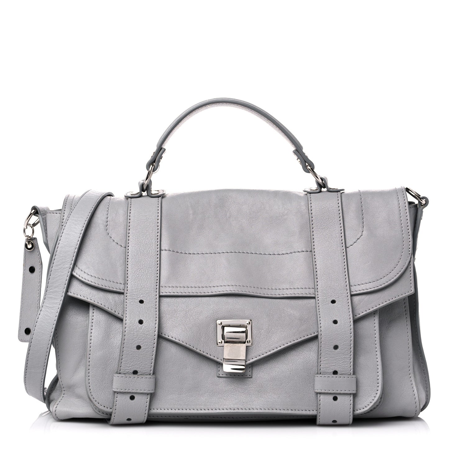 Lambskin Medium PS1 Satchel Concrete Grey