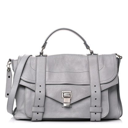 Proenza Schouler Lambskin Medium PS1 Satchel Concrete Grey 1 of 16