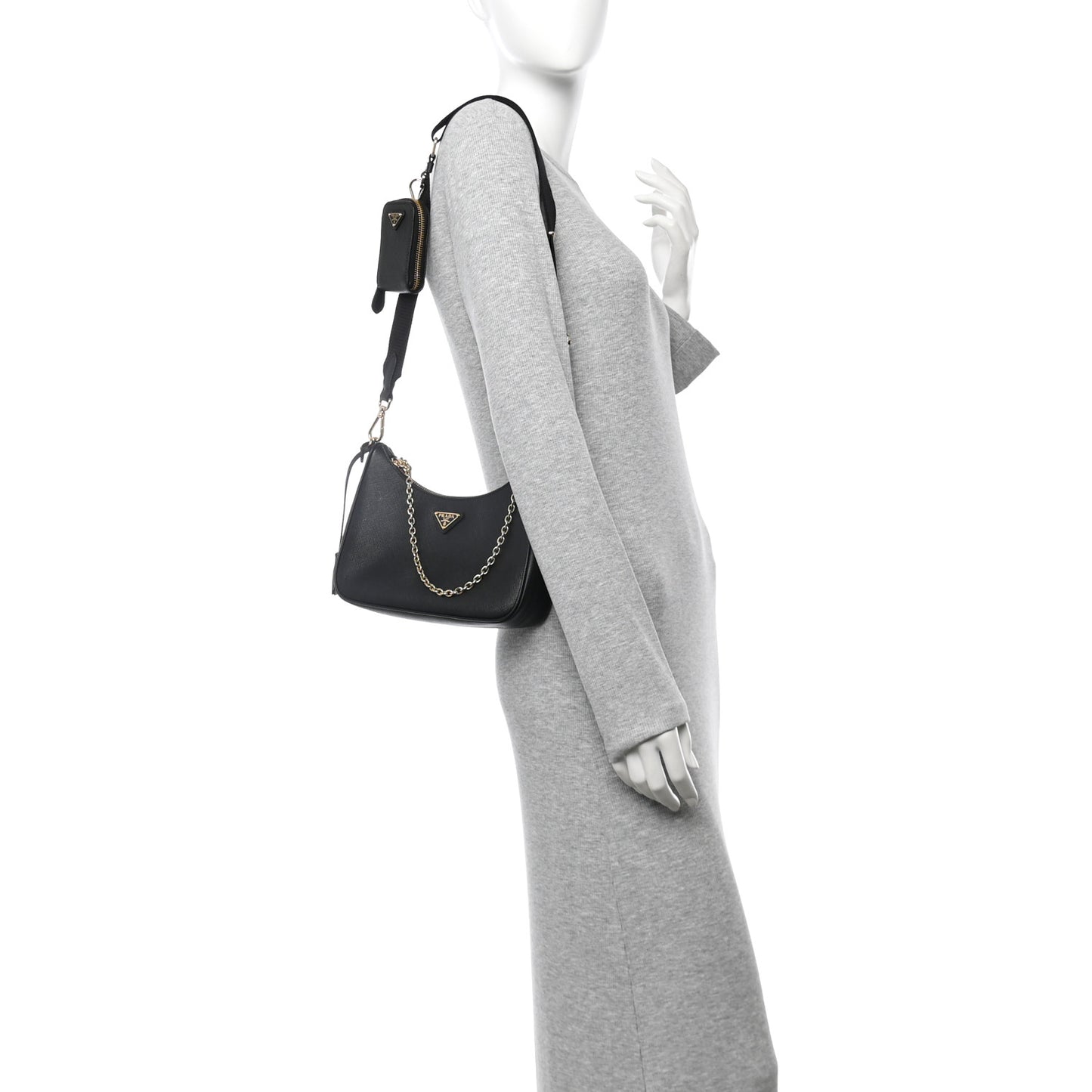 Saffiano Lux Re-Edition 2005 Shoulder Bag Black