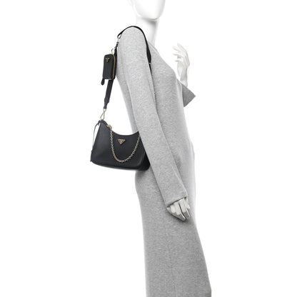 Prada Saffiano Lux Re-Edition 2005 Shoulder Bag Black 2 of 12