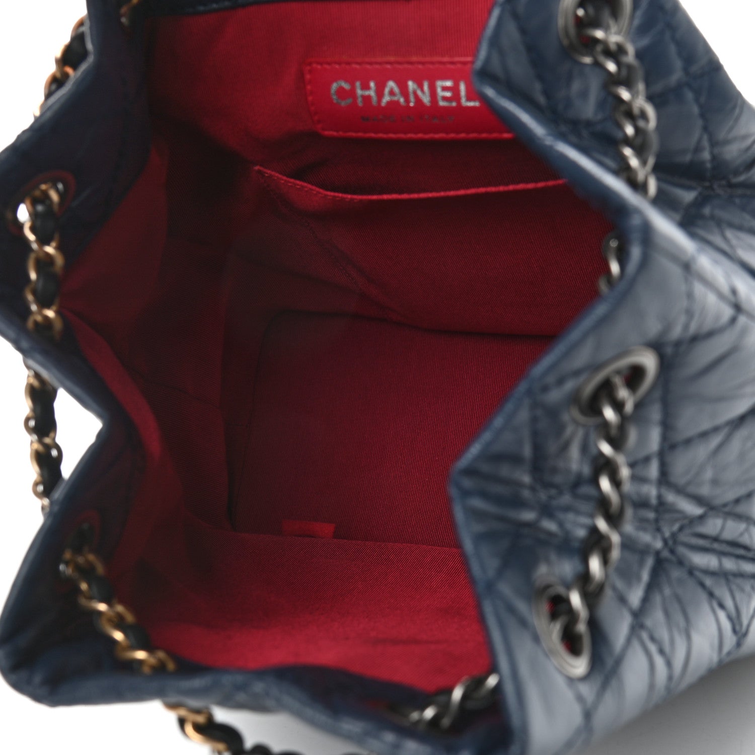 Chanel Aged Calfskin Quilted Small Gabrielle Backpack Blue Black 5 of 9
