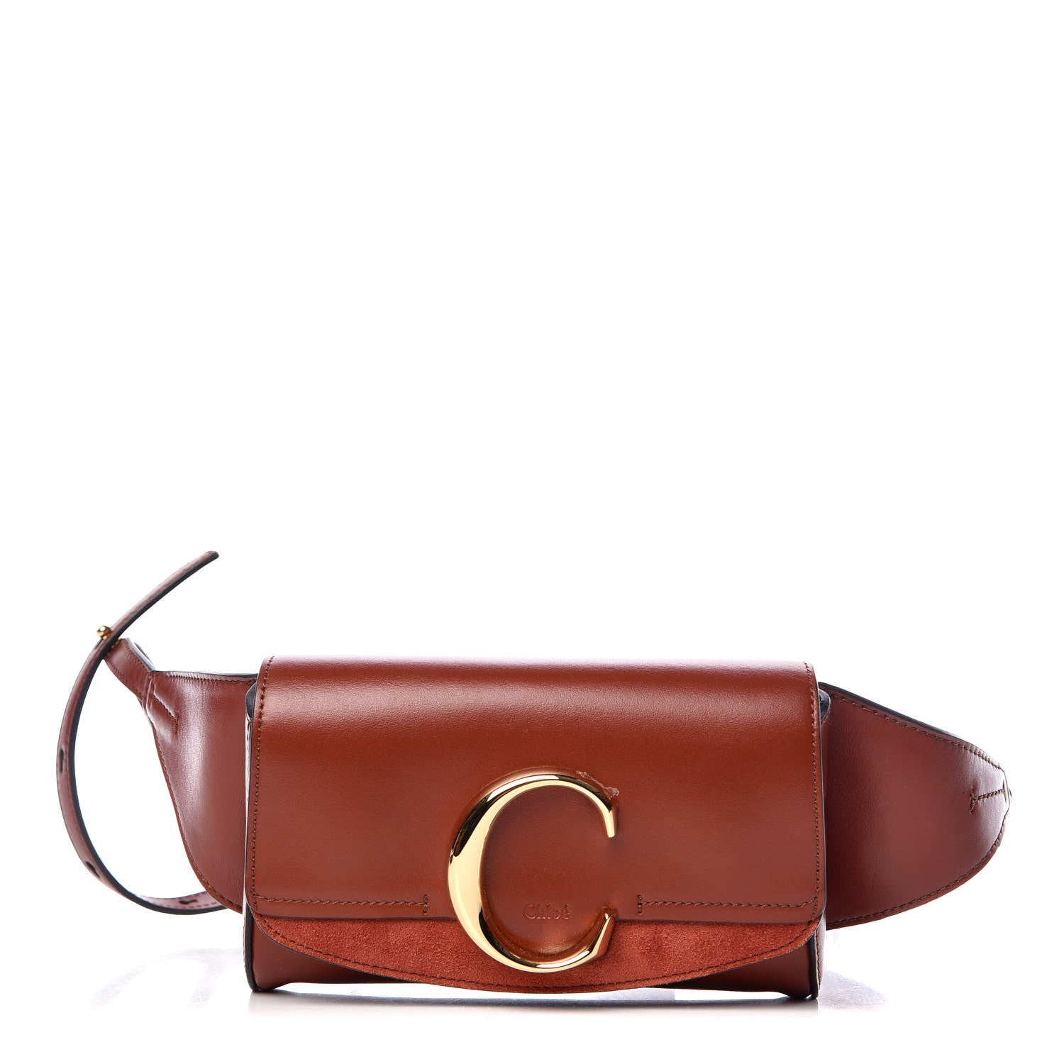 Chloe Calfskin Suede C Belt Bag Sepia Brown 1 of 14