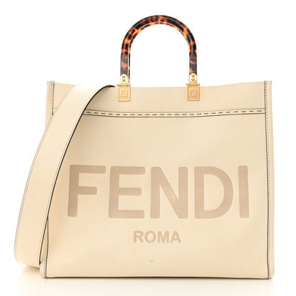 Fendi Vitello King Plexiglass Medium Fendi Sunshine Shopper Tote White Ice 1 of 20