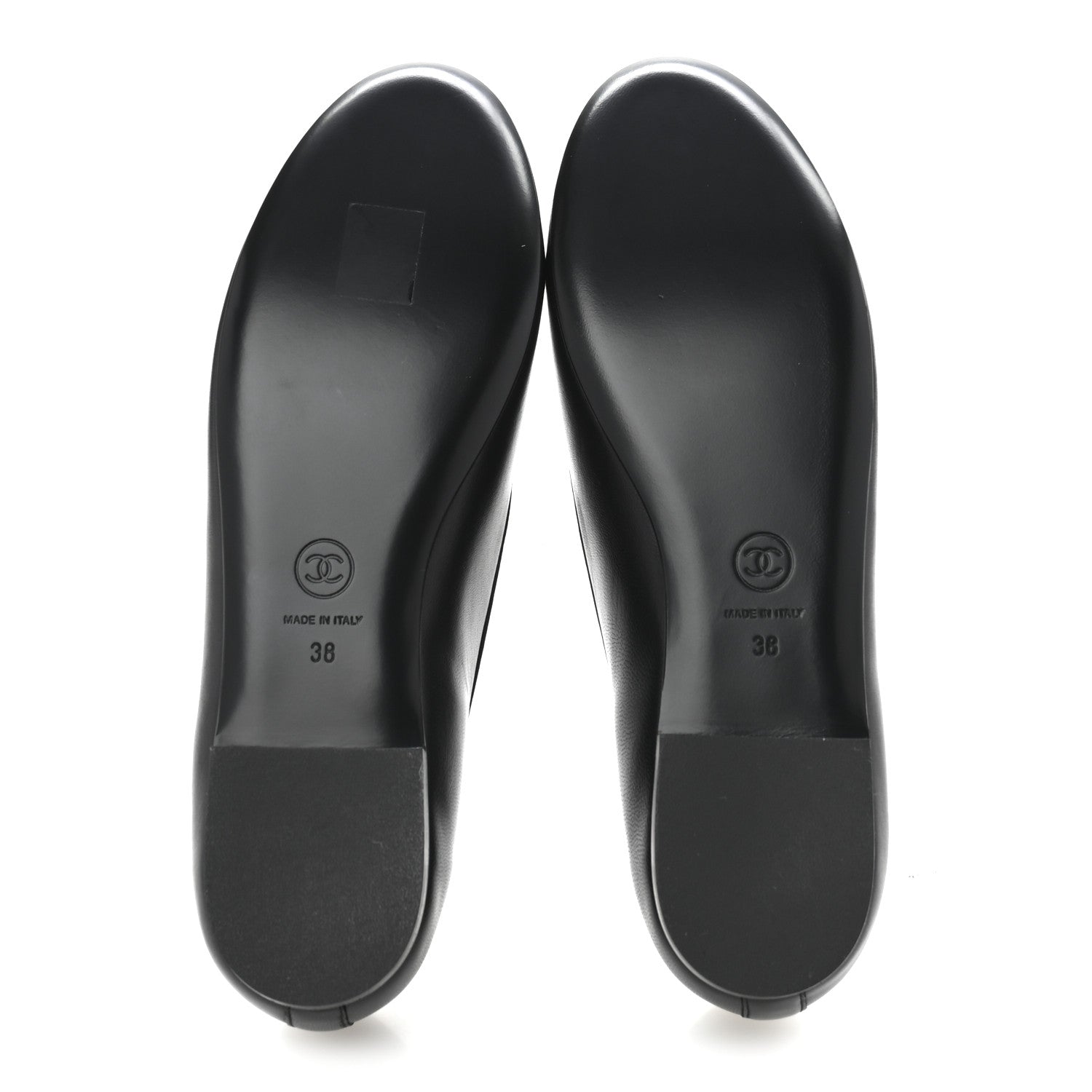 Chanel Enamel Pearl Crystal Lambskin Womens CC Mocassin Loafers 38 Black 6 of 10