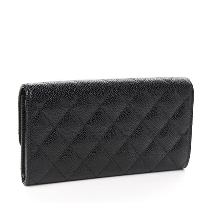 Chanel Caviar Quilted Large Gusset Flap Wallet Black 2 of 7