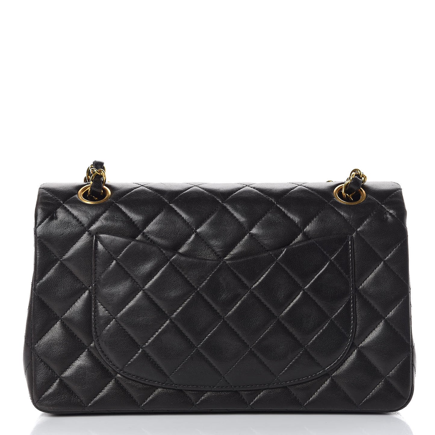 Lambskin Quilted Small Double Flap Black