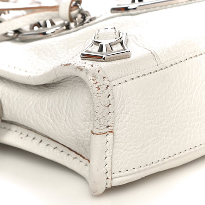 Balenciaga Chevre Silver Metallic Edge Hardware Nano City White 9 of 15