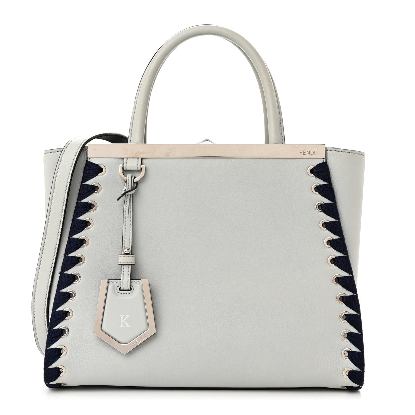 Vitello Dolce Ribbon Lace Up Petite 2Jours Tote Perla Blueberry