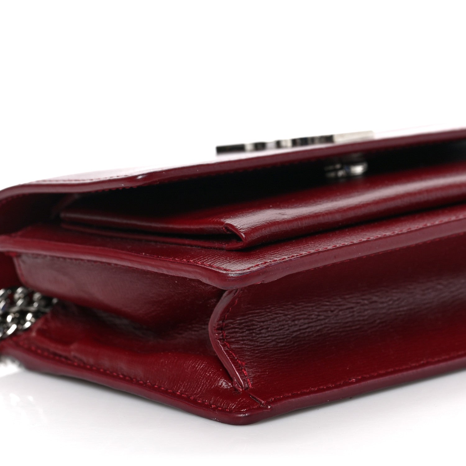 Saint Laurent Calfskin Monogram Sunset Chain Wallet Palissandre 6 of 7