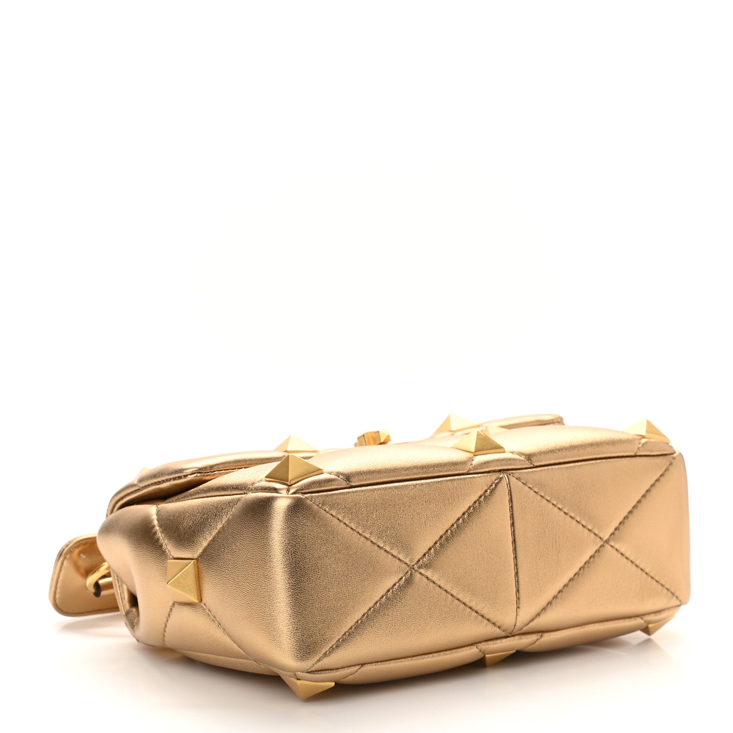 Valentino Garavani Nappa Medium Roman Stud Shoulder Bag Antique Brass 4 of 10