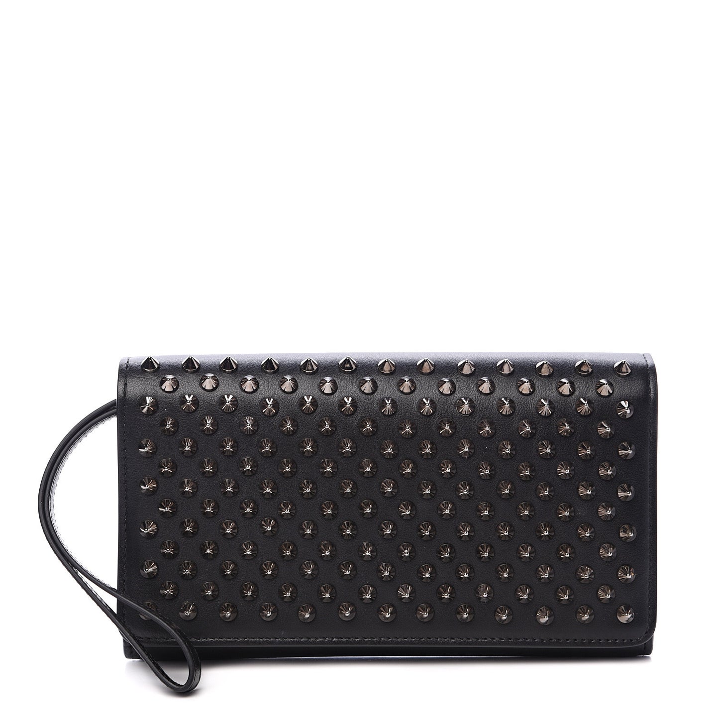 Calfskin Spikes Boudoir Wristlet Black